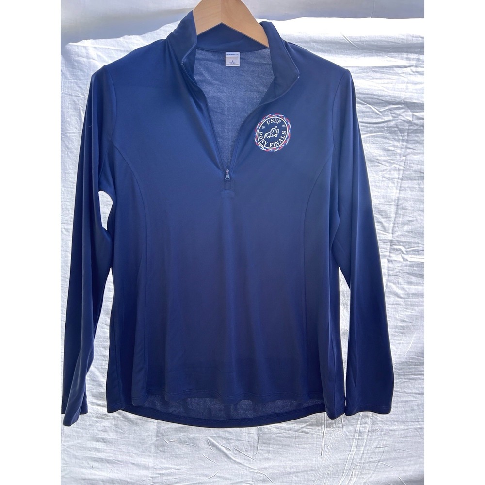 ONE OF A KIND Women's L Sport-Tek Navy USEF‎ Pony Finals 2025 1/4 Zip LST 357